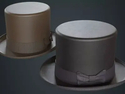 Top Hat 2A Low-poly 3D model