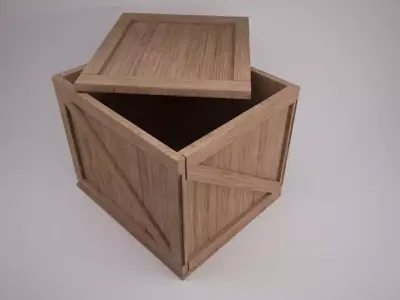 Wooden Crate 3D model 5