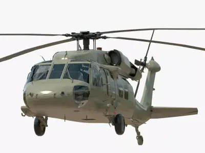 4K UH60 Blackhawk Low-poly 3D model