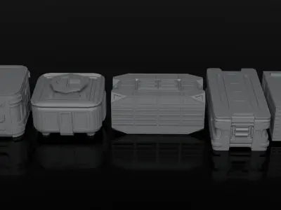 3D Models Of Sci-Fi Container 3D model