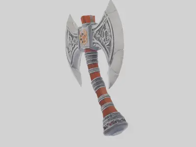 High-Quality 3D Battle Axe  3D model