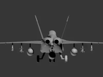 3D model of a fighter jet aircraft Low-poly 3D model