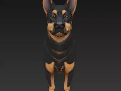Dog Realistic 3D Model Basic - Low Poly Realistic Low-poly 3D model 2