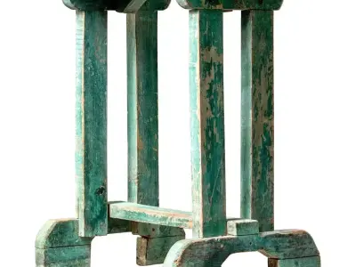 Early 20th Century Side Table with Original Paint 3D model