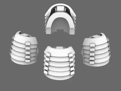 Cyber Samurai V7 Bushi Shoulder Pads Type B 3D print model