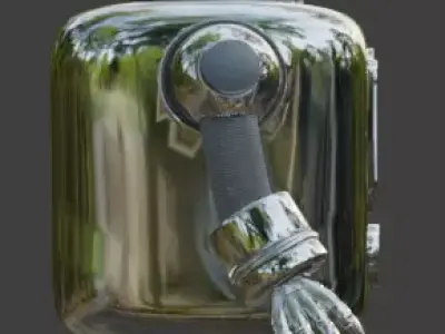 Vintage Atompunk Telemetric Analyst 3D Model Low-poly 3D model