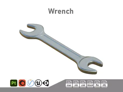 Wrench Low-poly 3D model purchase