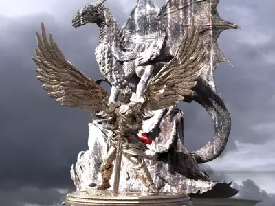 Serafim Warrior Sculpture Dragon lance 1  3D model