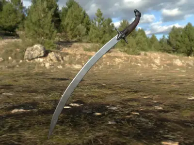 Old saber Low-poly 3D model