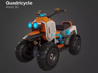 Quadricycle Low-poly 3D model