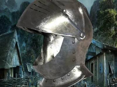 knight helmet Low-poly 3D model