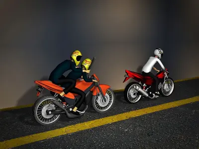 motorcycle boy Free low-poly 3D model