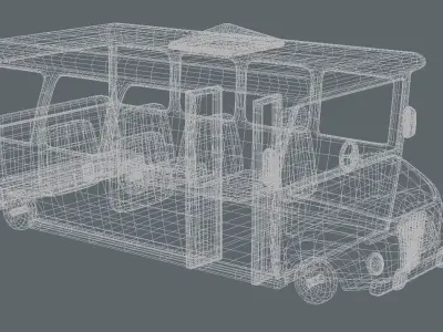 Cartoon bus 3D model get