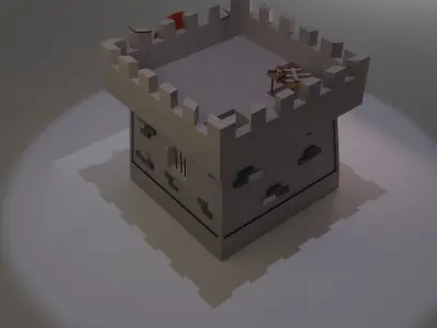 castle with light shining 3D model