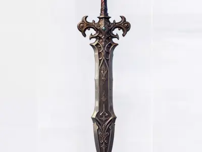 Medieval Fantasy Ornamental Sword 3D model