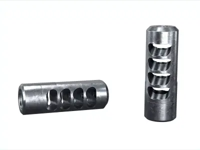 TI PRO 4 Muzzle Brake Low-poly 3D model purchase