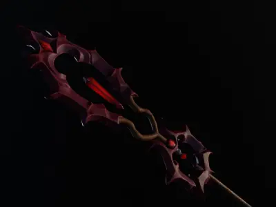 Vampiric Staff Low-poly 3D model