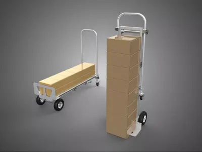 CONVERTIBLE FOLDABLE HAND TRUCK PLATFORM TROLLEY CART DOLLY BOX 3D model