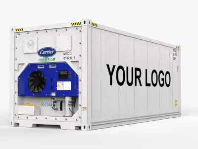 20ft GENERIC Container Reefer CARRIER- PSD edit 3D model