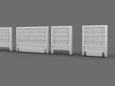 Type 5 soviet industrial concrete fence PO-2 3D print model 3D print model