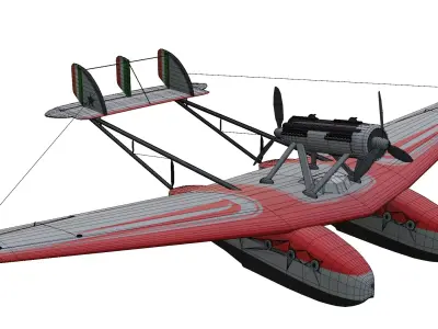Savoia-Marchetti SM55 Low-poly 3D model