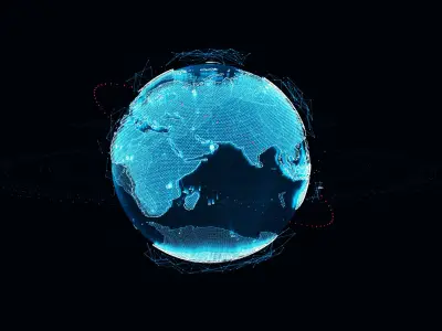 Animated Hologram Planet Earth v1 3D model