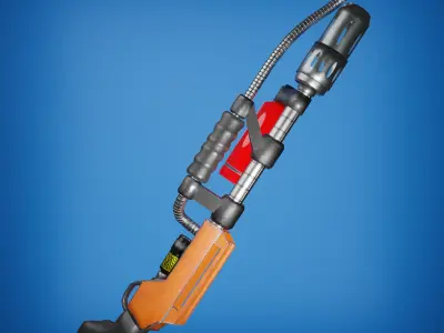 Shotgun Flamethrower Low-poly 3D model