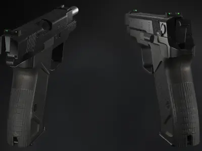 Fort-12 handgun - Model and Textures Low-poly 3D model Low-poly 3D model