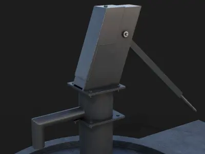 Vintage Water Hand Pump Low-poly 3D model - GameReady Low-poly 3D model