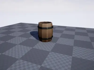 Stylized Medieval Barrel Low-poly 3D model