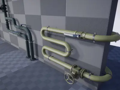 Modular Pipes Low-poly 3D model Low-poly