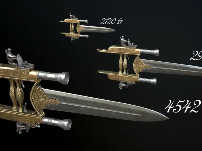 Collection of Flintlock Katars 3D Model Pack