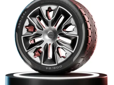 High-Detail Realistic Wheel Concept Design 4K Textures  3D model Low-poly 3D model