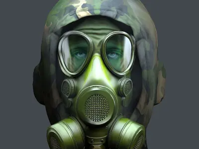 Helmet 3d model military combat Military Low-poly Low-poly 3D model 22