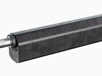 Shotgun silencerCo salvo 12 supressor Low-poly 3D model