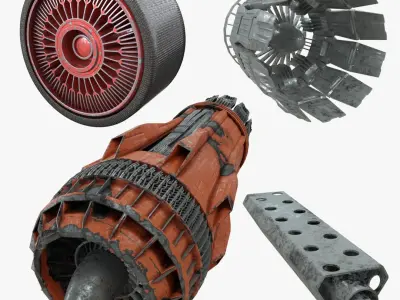 Sci-Fi Machine Parts 3D model