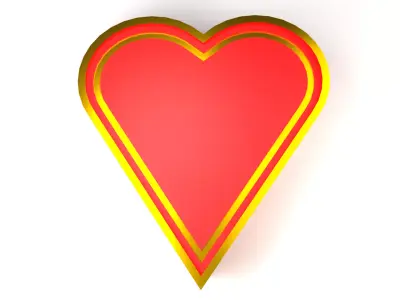 Heart Shaped 3D Printable Box Low-poly 3D model