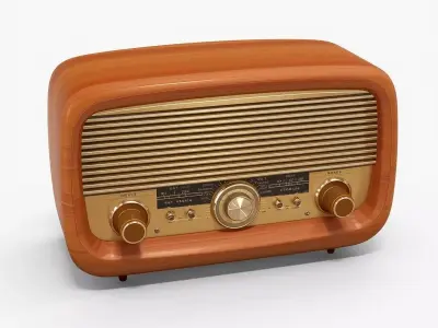 Retro Vintage Wooden Radio 3D Model Low-poly 3D model