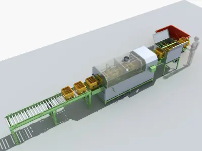 Industrial Equipment 8-Box Washing Machines Automatic  3D model
