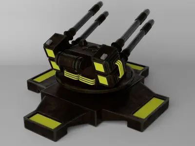 Sci-fi Turret Low-poly 3D model buy