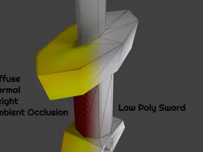 Low Poly Cartoon Sword Free low-poly 3D model