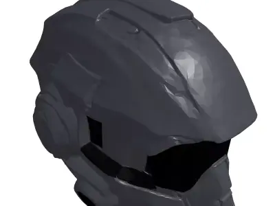 Damaged SciFi Helmet 3D Model 3D model