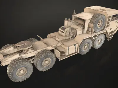 Heavy Military Truck V1 - Tractor Low-poly 3D model