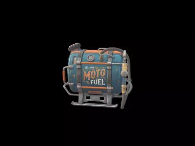 Low Poly Stylized Moto Fuel Dispenser Low-poly 3D model