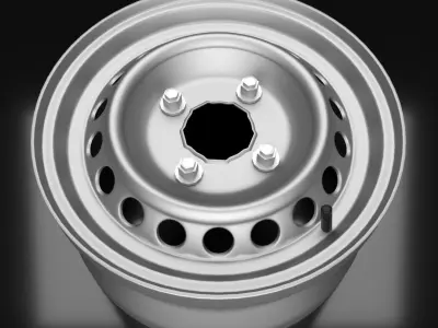 Steel Rims With Extras 3d model Low-poly 3D model