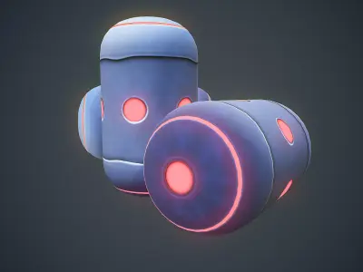 Stylized Sci Fi Grenade - Game Ready Low-poly 3D model