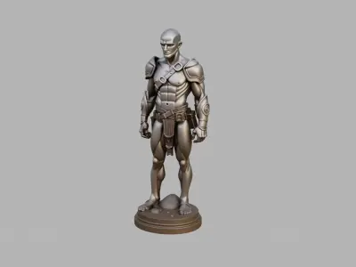 Iron Statue Low-poly 3D model