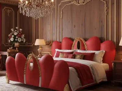 3D STL Model Bed Headboard Relief Free 3D print model