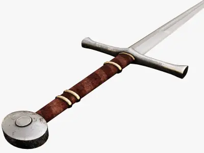 Medieval weapons Low-poly 3D model 15