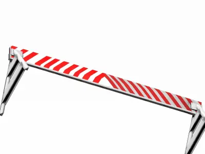 Triangle feeted long strip traffic barrier Low-poly 3D model